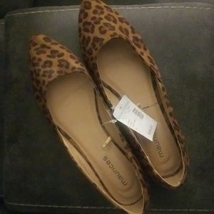 Maurices cheetah print flats, size 8